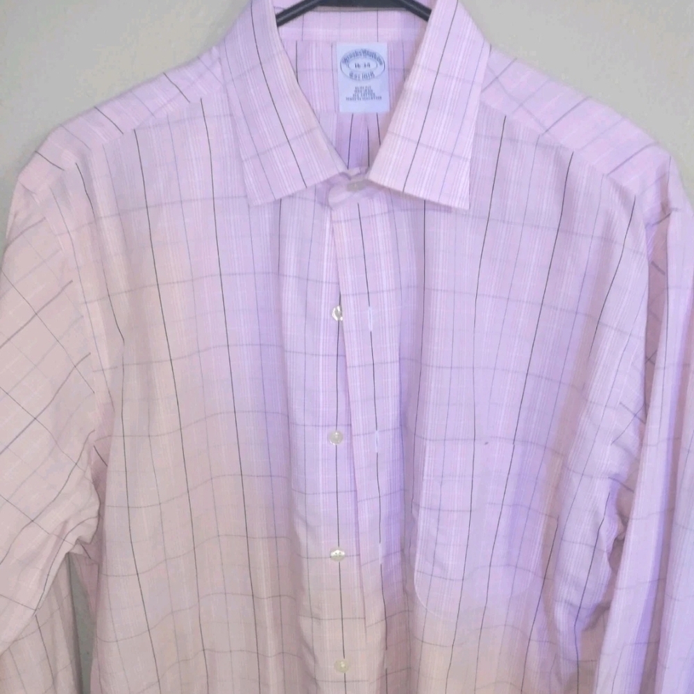 Brooks Brothers Lavender Checkered Dress Shirt - Picture 2 of 4
